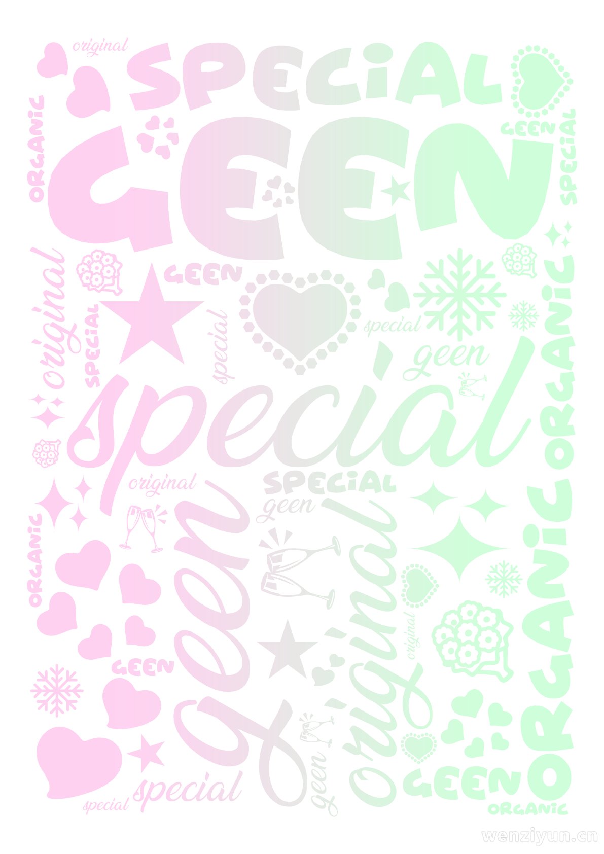 special,geen,organic,original,文字词云图-wenziyun.cn