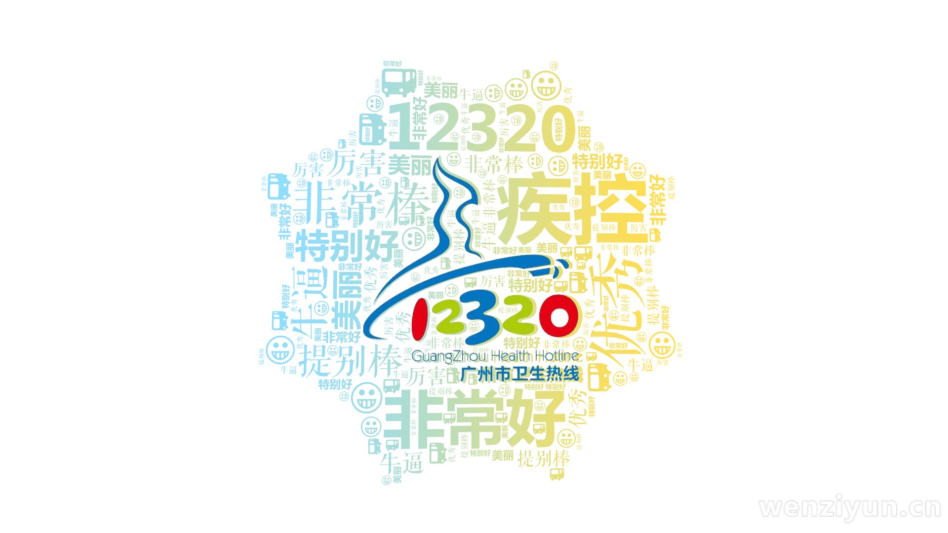 12320,疾控,非常好,非常棒,特别好,提别棒,优秀,牛逼,美丽,厉害,文字词云图-wenziyun.cn