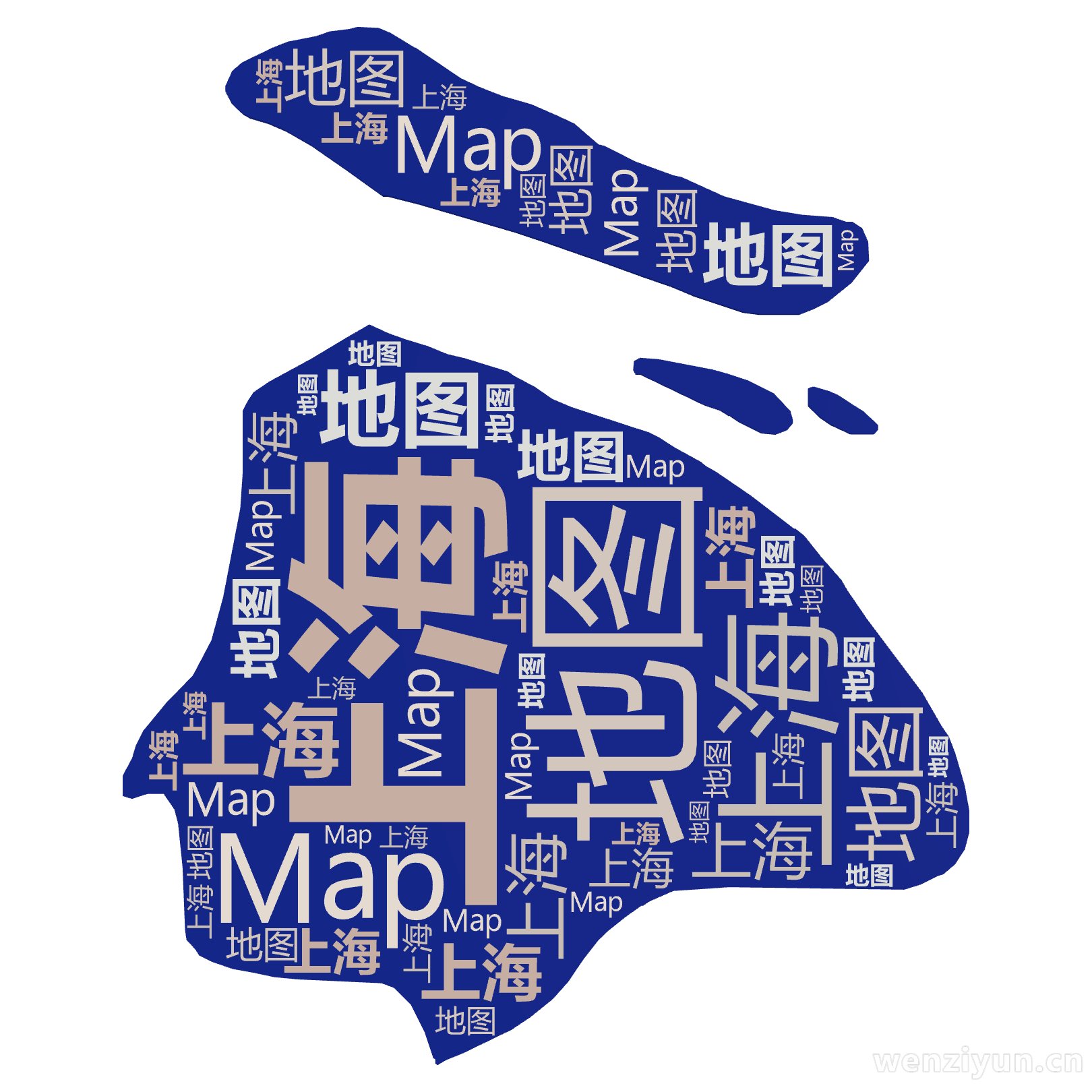 上海,地图,Map,文字词云图-wenziyun.cn