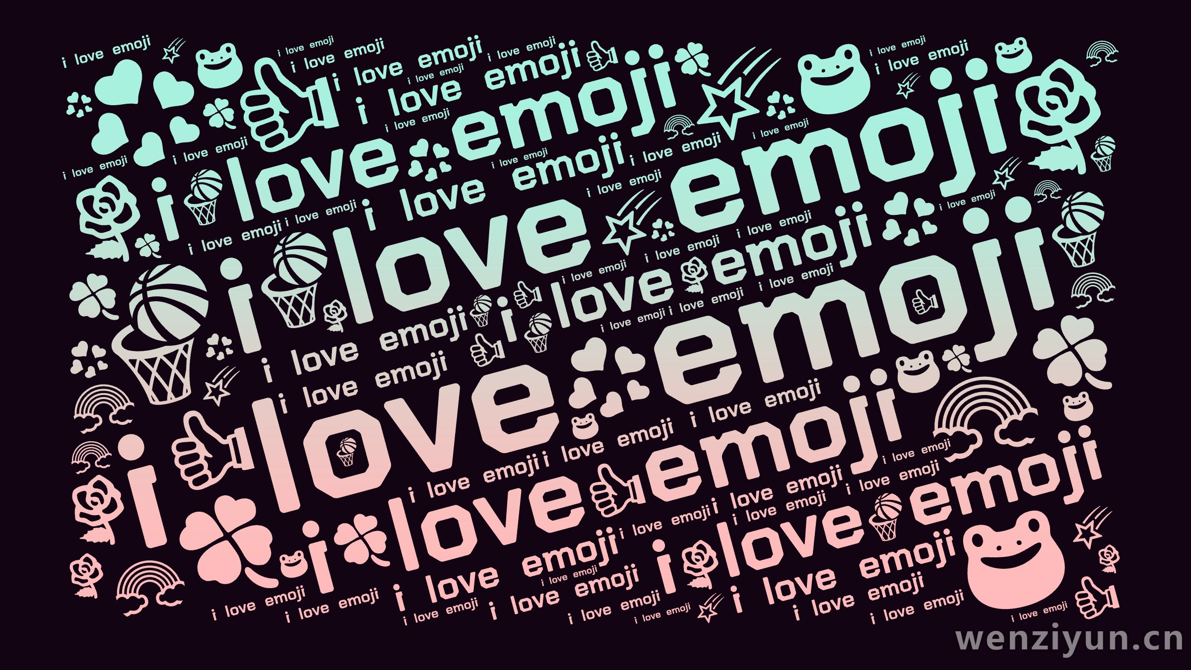 i love emoji,文字词云图-wenziyun.cn