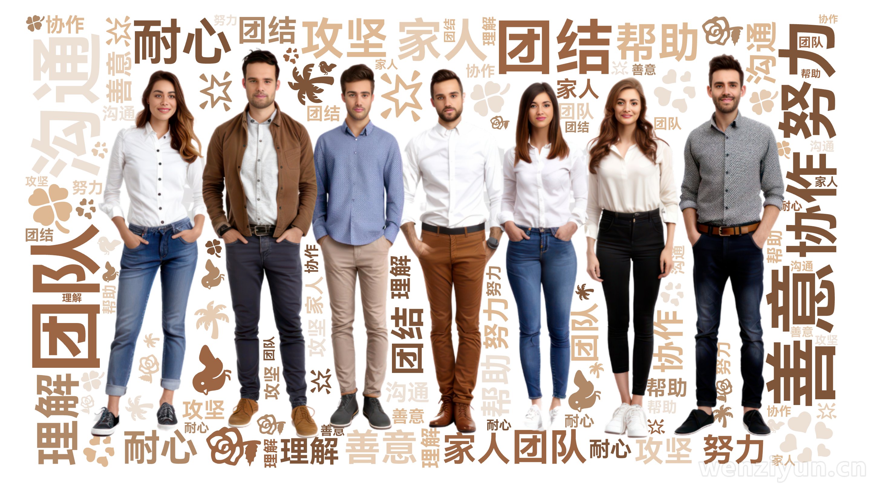 团队,团结,沟通,善意,耐心,家人,努力,攻坚,协作,帮助,理解,文字词云图-wenziyun.cn