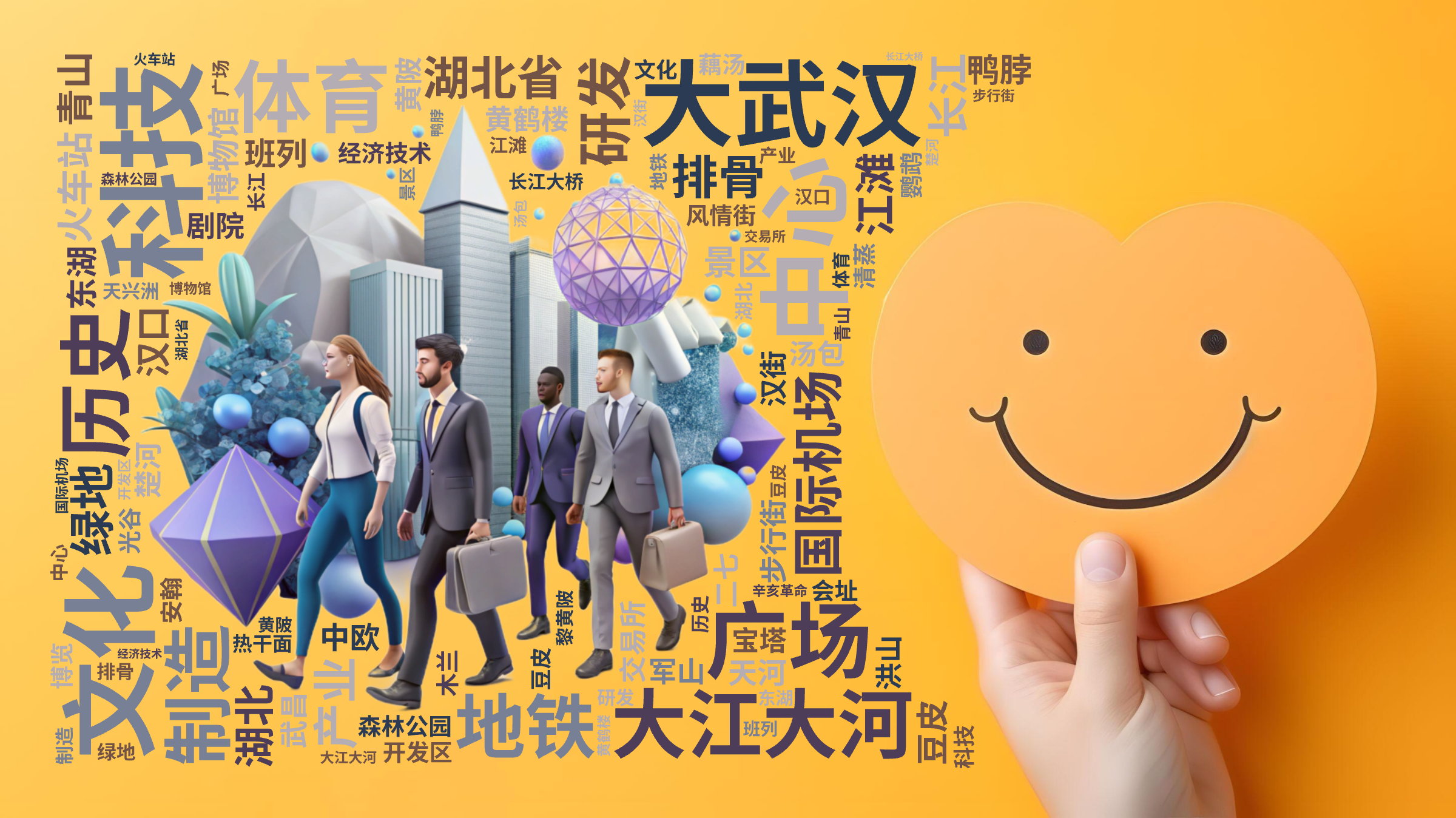  大武汉, 大江大河,科技,文化,广场,体育,中心,历史,制造,国际机场,地铁,研发,产业,火车站,湖北省,绿地,博物馆,长江,江滩,排骨,,文字词云图-wenziyun.cn