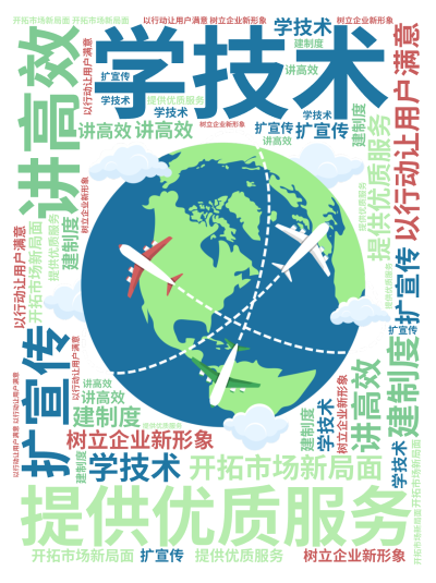 标签云:学技术,提供优质服务,讲高效,以行动让用户满意,扩宣传,开拓市场新局面,建制度,树立企业新形象,文字词云图-wenziyun.cn