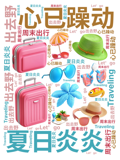 标签云:出去野,夏日炎炎,心已躁动,周末出行,Let