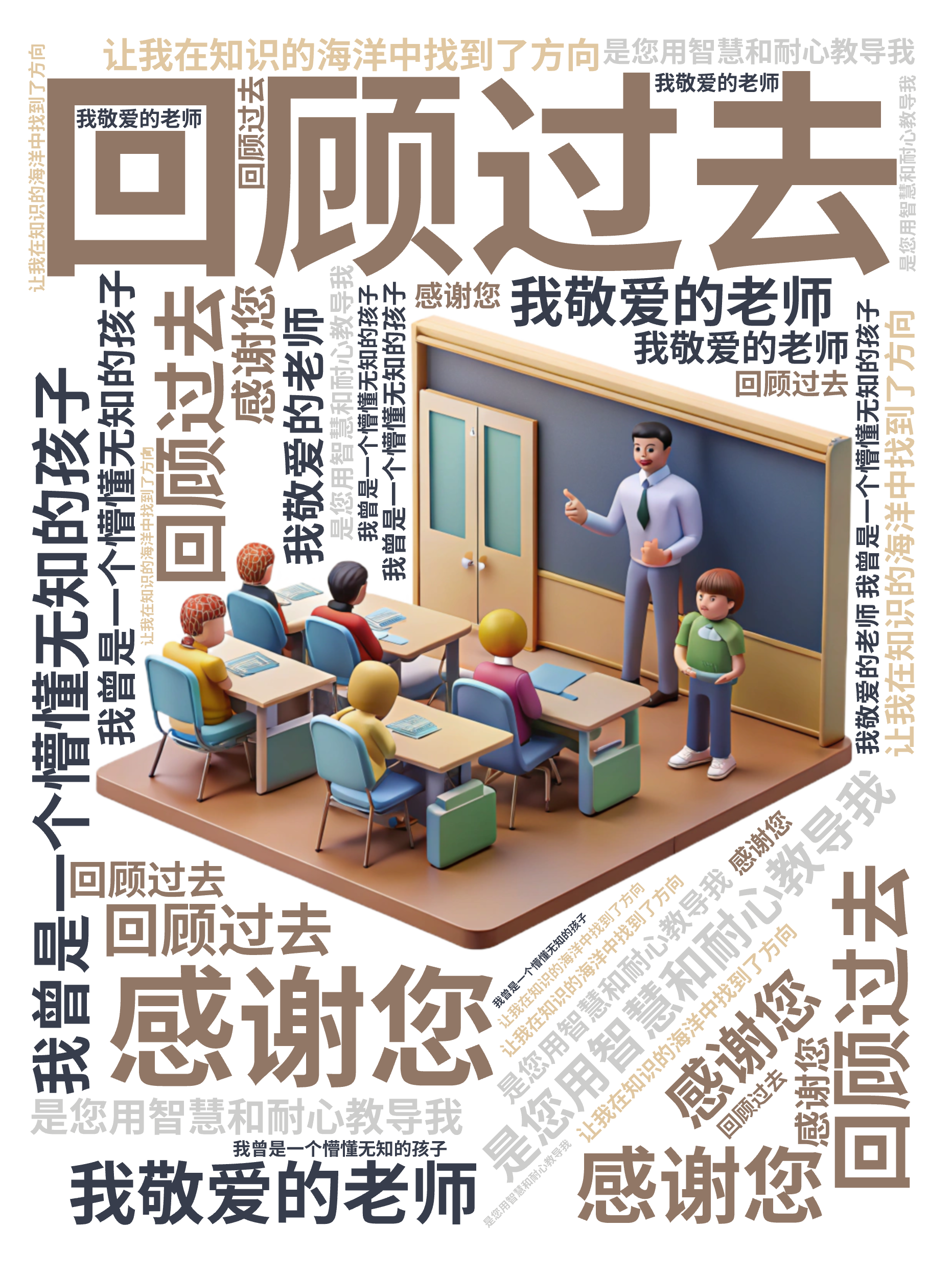 回顾过去,我曾是一个懵懂无知的孩子,是您用智慧和耐心教导我,让我在知识的海洋中找到了方向,感谢您,我敬爱的老师,文字词云图-wenziyun.cn