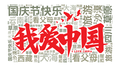 标签云:国庆节快乐,旅游,看父母,大海,草原,沙漠,西藏,云南,四川,文字词云图-wenziyun.cn