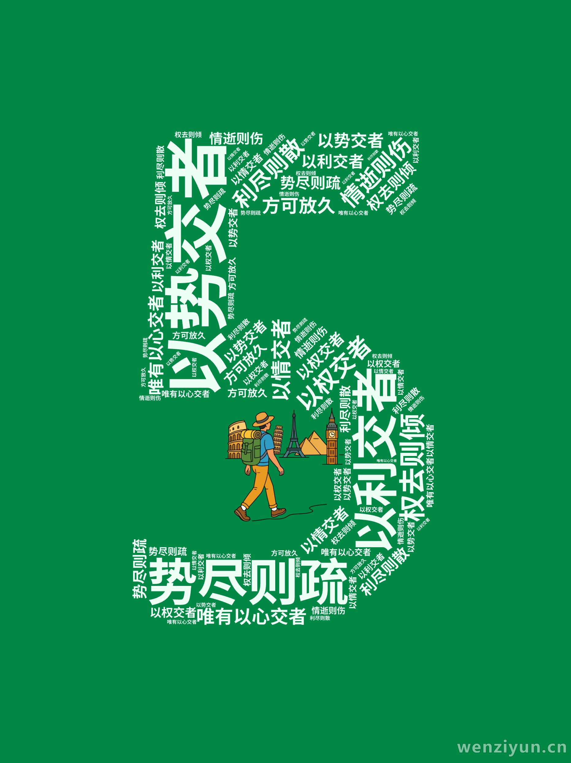 以势交者,势尽则疏,以利交者,利尽则散,以权交者,权去则倾,以情交者,情逝则伤,唯有以心交者,方可放久,文字词云图-wenziyun.cn