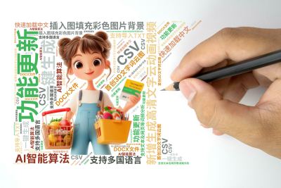 标签云:功能更新,新增生成高清文字云动画视频,插入图填充彩色图片背景,首创3D文字词云图,AI智能算法,一键生成,支持多国语言,快速加载中文,支持文,文字词云图-wenziyun.cn