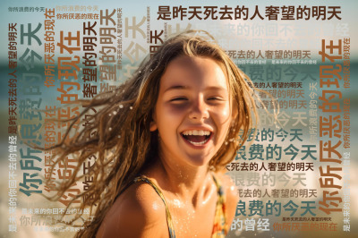 标签云:你所浪费的今天,是昨天死去的人奢望的明天,你所厌恶的现在,是未来的你回不去的曾经,文字词云图-wenziyun.cn