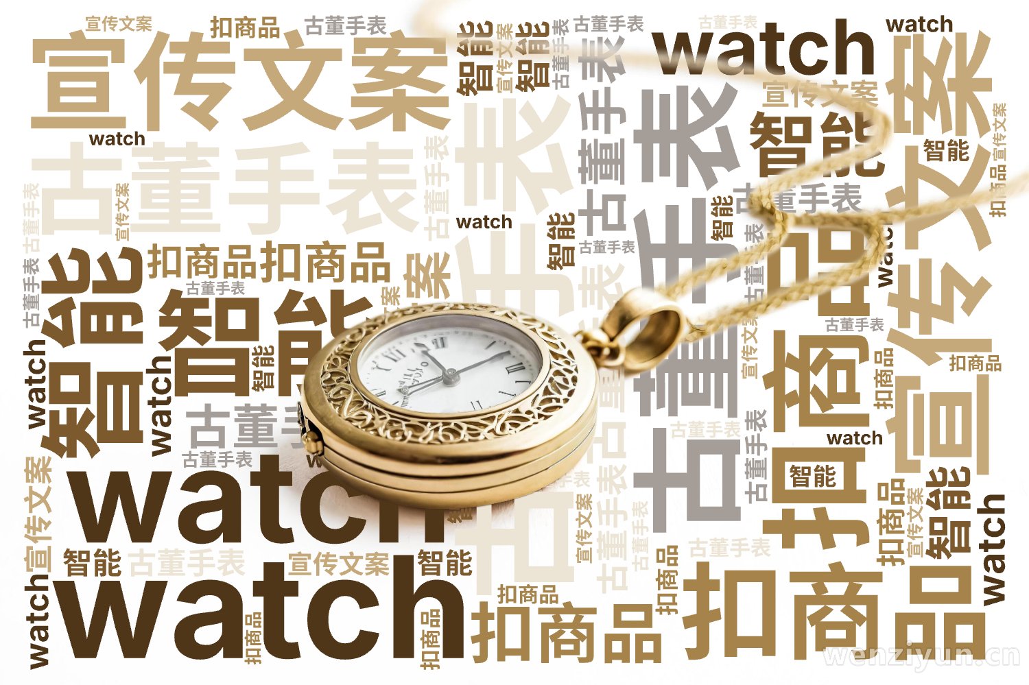 古董手表,watch,扣商品,宣传文案,智能,文字词云图-wenziyun.cn