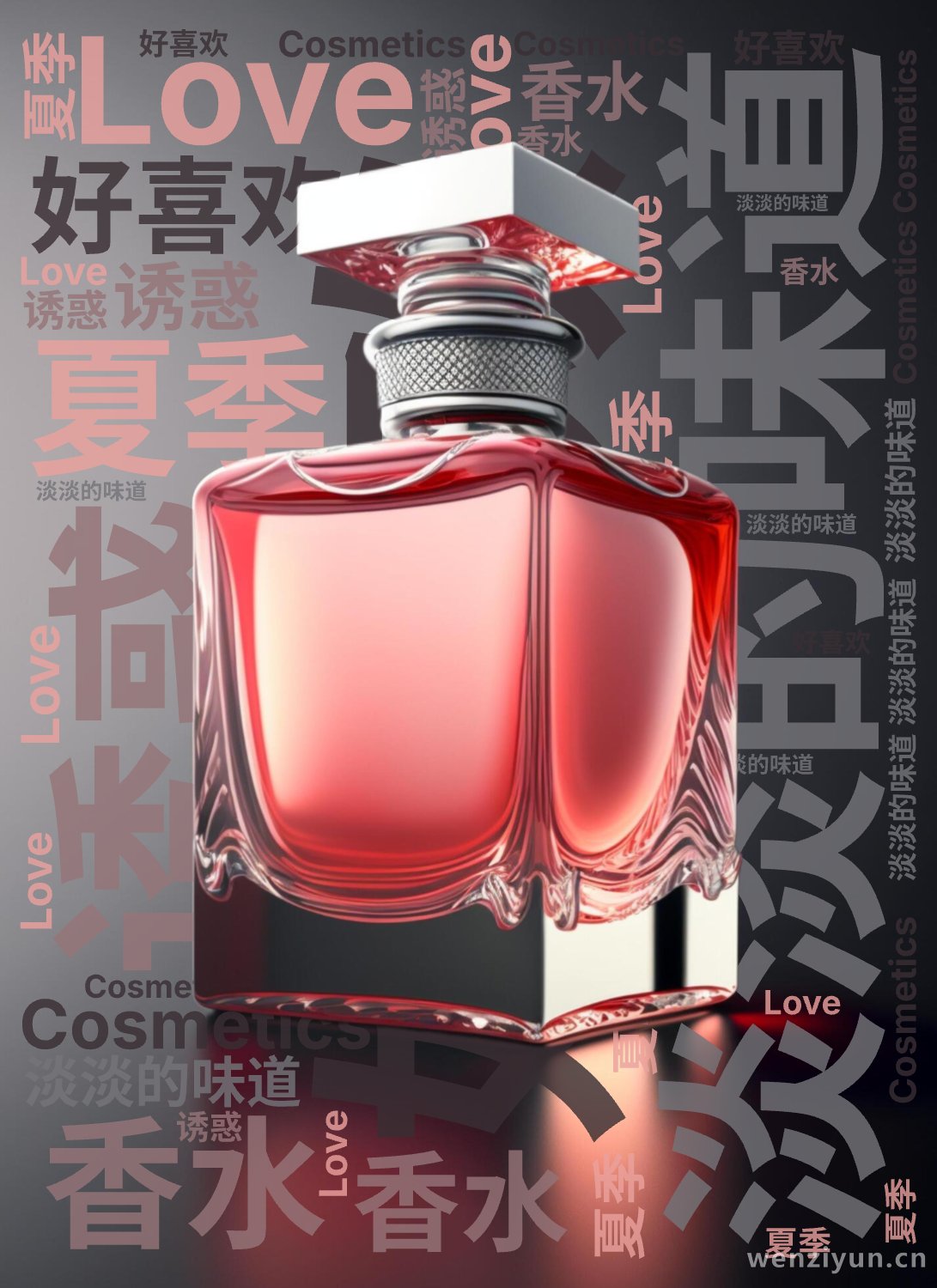 好喜欢,Love,香水,淡淡的味道,Cosmetics,夏季,诱惑,文字词云图-wenziyun.cn