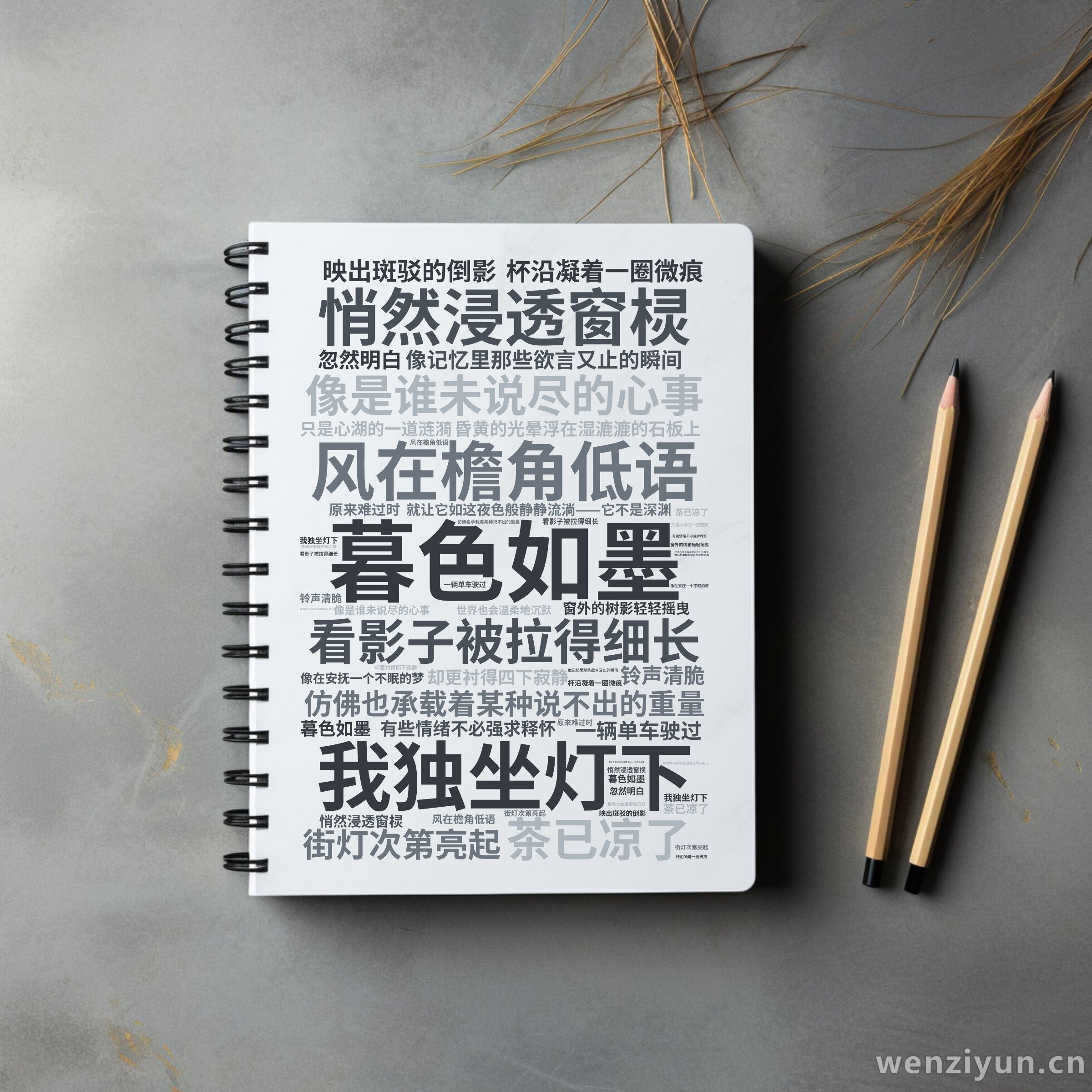 暮色如墨,悄然浸透窗棂,风在檐角低语,像是谁未说尽的心事,我独坐灯下,看影子被拉得细长,仿佛也承载着某种说不出的重量,茶已凉了,杯沿凝着一圈,文字词云图-wenziyun.cn