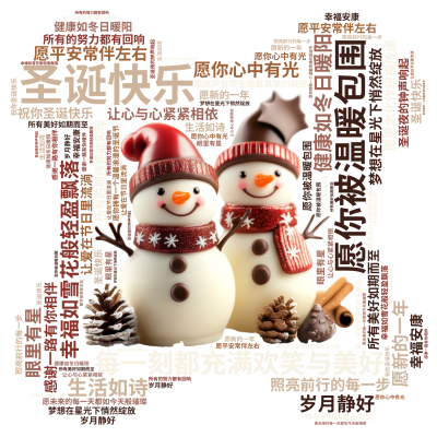 标签云:圣诞快乐  ,愿你被温暖包围  ,幸福如雪花般轻盈飘落  ,每一刻都充满欢笑与美好  ,愿平安常伴左右  ,健康如冬日暖阳  ,照亮前行的每,文字词云图-wenziyun.cn