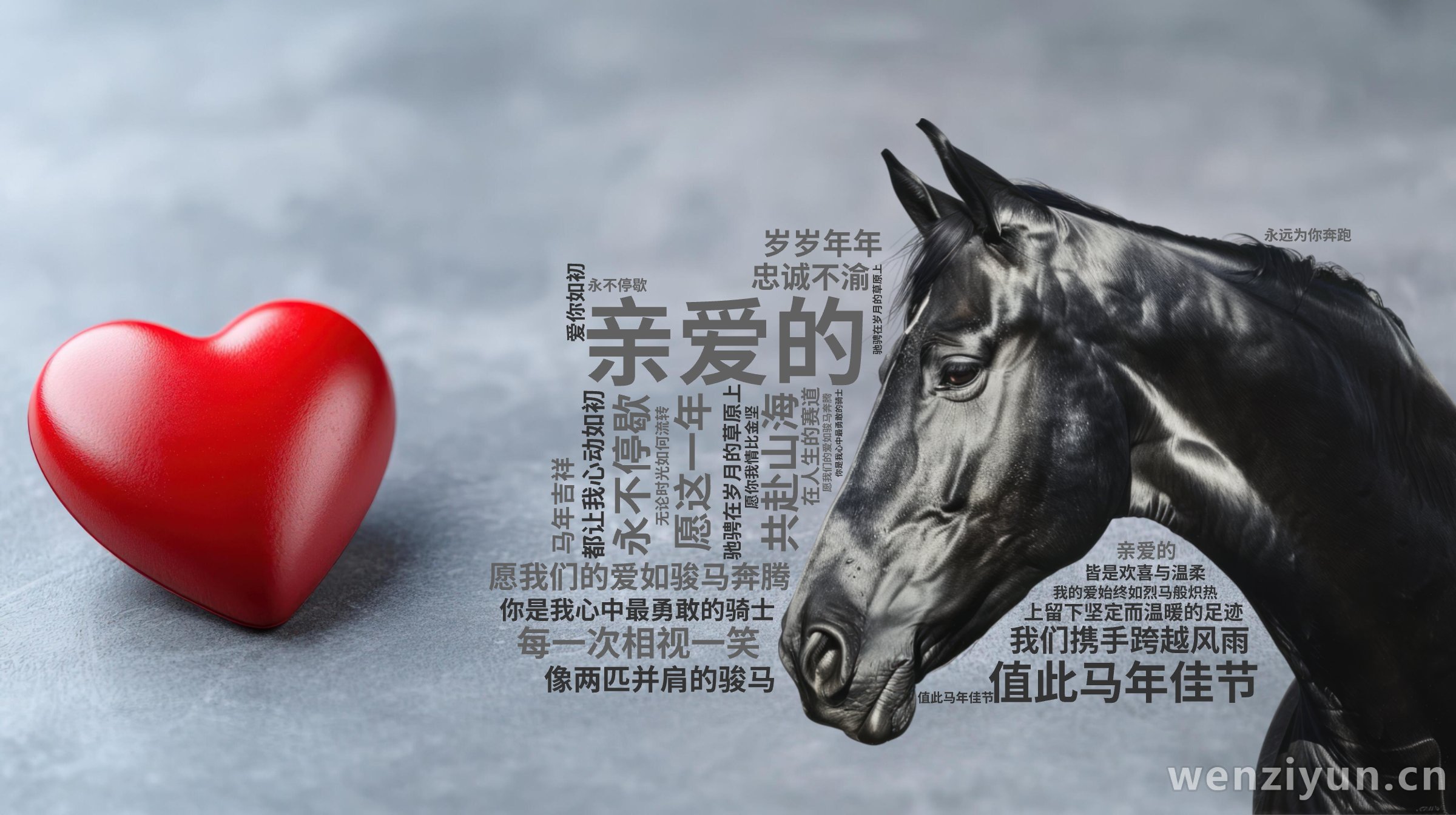 亲爱的,值此马年佳节,愿我们的爱如骏马奔腾,驰骋在岁月的草原上,永不停歇,你是我心中最勇敢的骑士,每一次相视一笑,都让我心动如初,愿这一年,,文字词云图-wenziyun.cn