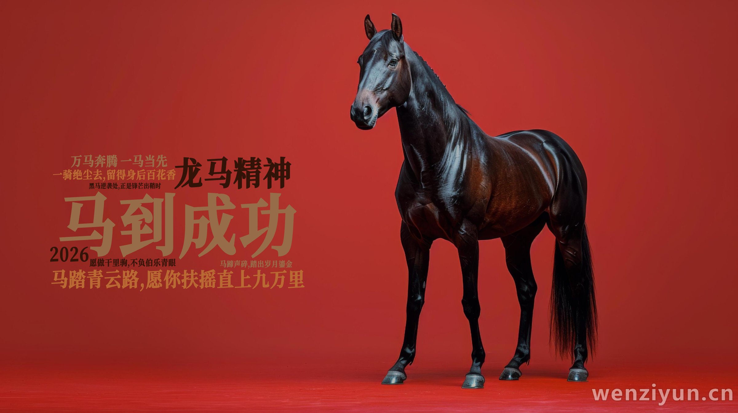 马到成功,龙马精神,马踏青云路,愿你扶摇直上九万里,一骑绝尘去,留得身后百花香,一马当先,万马奔腾,愿做干里驹,不负伯乐青眼,马蹄声碎,踏出,文字词云图-wenziyun.cn