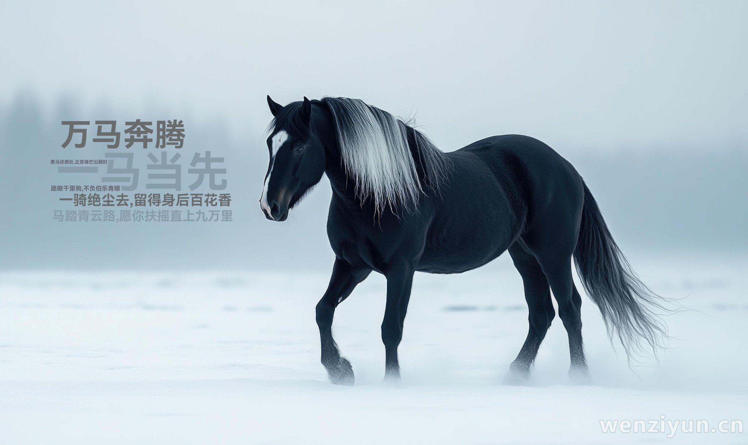 一马当先,万马奔腾,马踏青云路,愿你扶摇直上九万里,一骑绝尘去,留得身后百花香,愿做干里驹,不负伯乐青眼,黑马逆袭处,正是锋芒出鞘时,文字词云图-wenziyun.cn