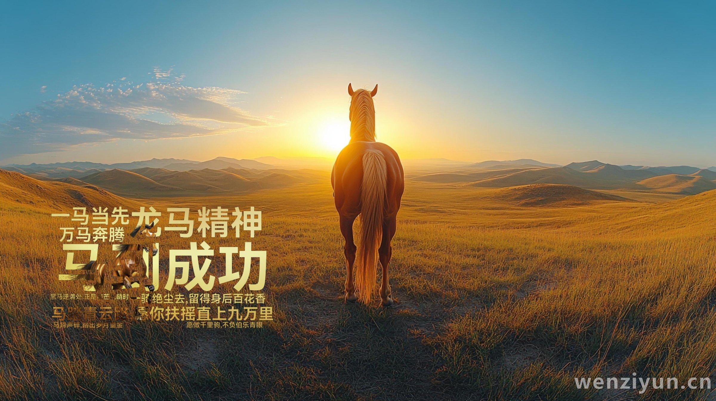 马到成功,龙马精神,马踏青云路,愿你扶摇直上九万里,一骑绝尘去,留得身后百花香,一马当先,万马奔腾,愿做干里驹,不负伯乐青眼,马蹄声碎,踏出,文字词云图-wenziyun.cn