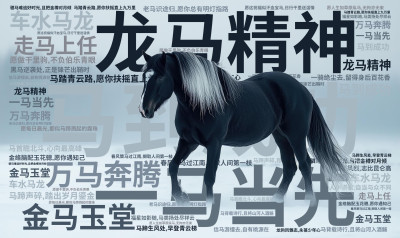 马到成功,龙马精神,一马当先,万马奔腾,金马玉堂,走马上任,车水马龙,马踏青云路,愿你扶摇直上九万里,一骑绝尘去,留得身后百花香,老马识途归,生成的3D文字词云图-wenziyun.cn
