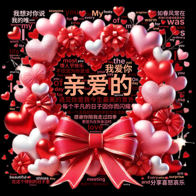 标签云:亲爱的,遇见你是我今生最美的意外,每个平凡的日子因你而闪耀,每一个清晨都因你的笑容变得温暖,感谢你陪我走过四季,分享喜怒哀乐,在这个特别的日,文字词云图-wenziyun.cn