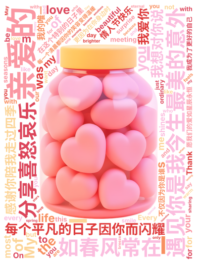 标签云:亲爱的,遇见你是我今生最美的意外,每个平凡的日子因你而闪耀,每一个清晨都因你的笑容变得温暖,感谢你陪我走过四季,分享喜怒哀乐,在这个特别的日,文字词云图-wenziyun.cn