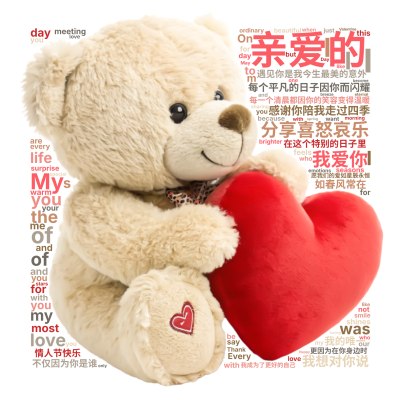 标签云:亲爱的,遇见你是我今生最美的意外,每个平凡的日子因你而闪耀,每一个清晨都因你的笑容变得温暖,感谢你陪我走过四季,分享喜怒哀乐,在这个特别的日,文字词云图-wenziyun.cn