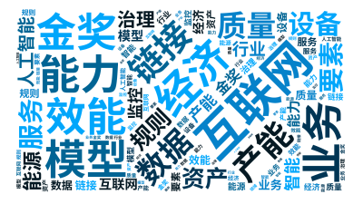 标签云:互联网,能力,经济,模型,业务,链接,产能,效能,数据,金奖,质量,规则,设备,服务,资产,人工智能,要素,治理,能源,智能,监控,行业,文字词云图-wenziyun.cn