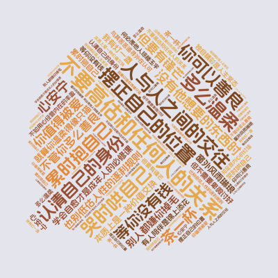 标签云:不要高估和任何人的关系,也别低估人性的逐利规则,认清自己的身份,摆正自己的位置,哭时哄自己,累时抱自己,学会自愈才是成年人的必修课,人与人之,文字词云图-wenziyun.cn